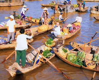 Khung cảnh chợ nổi