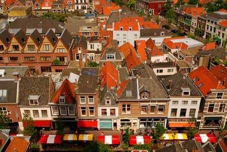 Thành phố Delft xinh xắn nhìn từ trên cao từ trên đỉnh nhà thờ trung tâm thành phố với độ cao 109m.