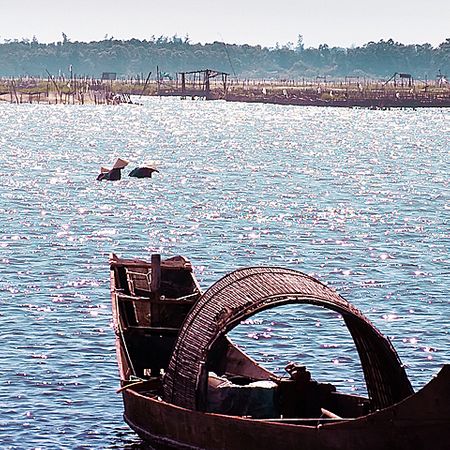 Thuyền nhấp nhô theo sóng.