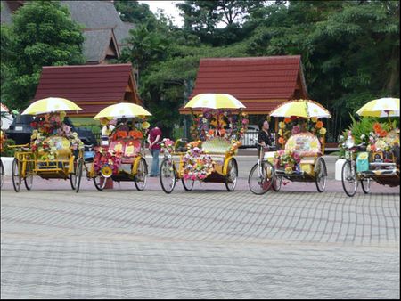 Những chiếc xe xích lô trang trí màu sắc