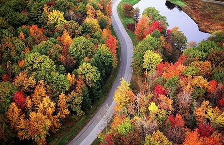 Con đường tại Hampton, New Hampshire với sắc màu tuyệt đẹp